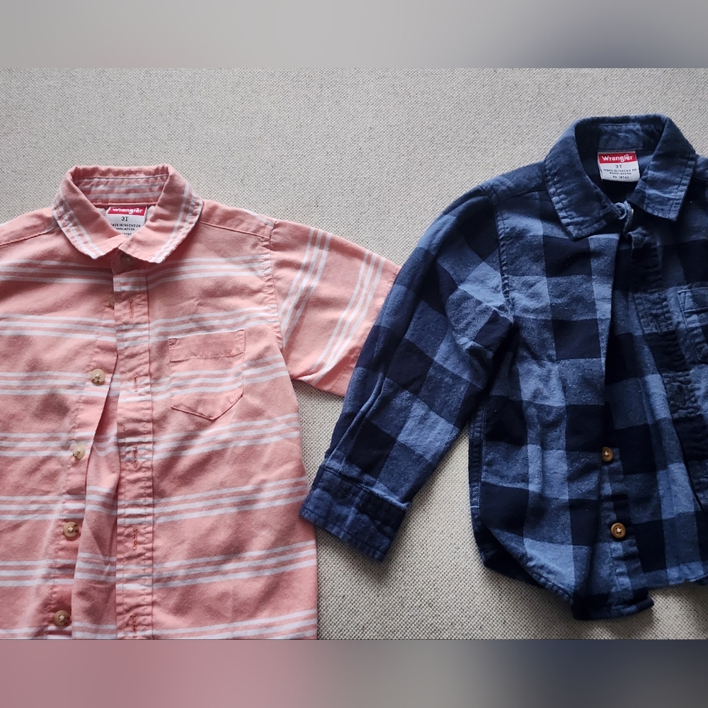 Boys Plaid and Striped Western Rodeo Shirts Set